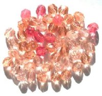 50 6mm Faceted Pink Mix